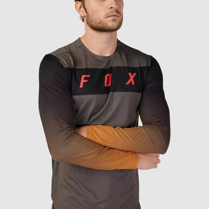 Polera Bicicleta Flexair Arcadia Manga Larga Cafe Fox