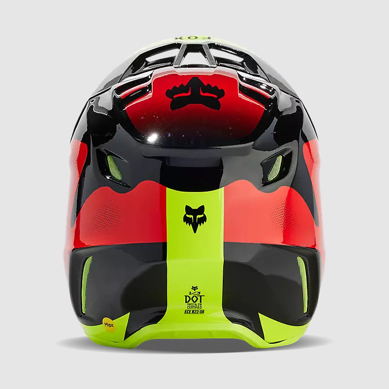 Casco Moto V3 Revise Rojo/Amarillo Fox | Casco Moto Fox casco fox racing motocross mtb