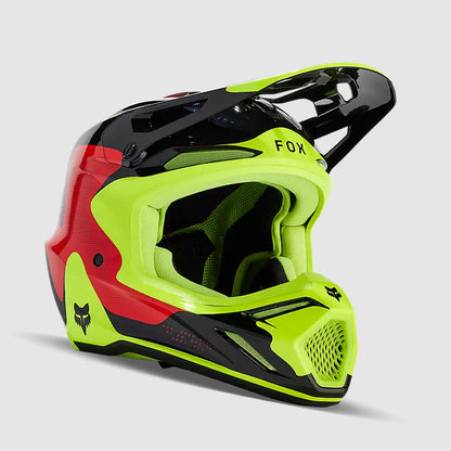Casco Moto V3 Revise Rojo/Amarillo Fox | Casco Moto Fox casco fox racing motocross mtb