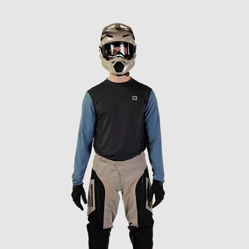Polera Moto Ranger Off Road Manga Larga Negro/Azul Fox polera moto fox motocross