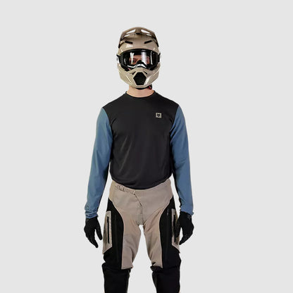 Polera Moto Ranger Off Road Manga Larga Negro/Azul Fox polera moto fox motocross