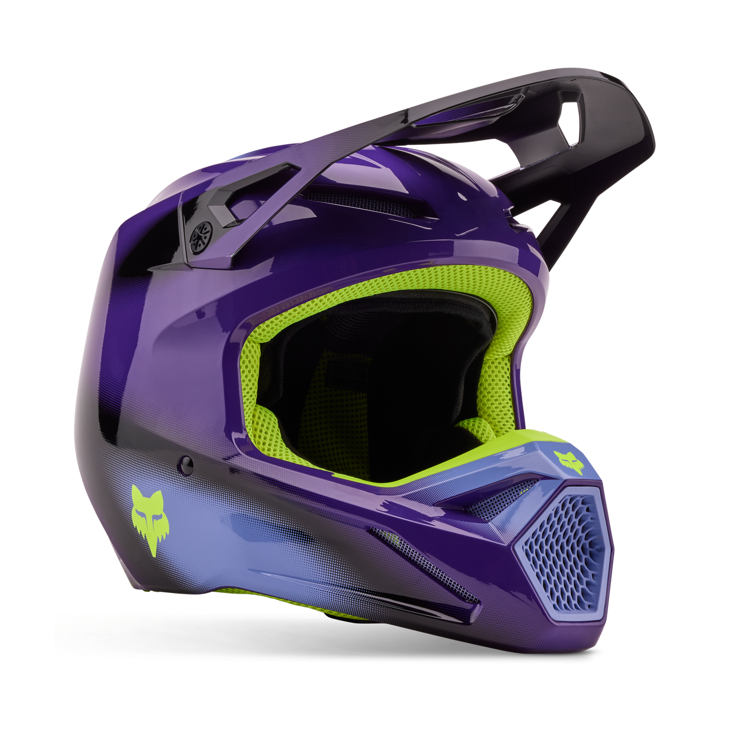 Casco Moto V1 Interfere Morado/Amarillo Fox | Casco Moto Fox casco fox racing motocross mtb