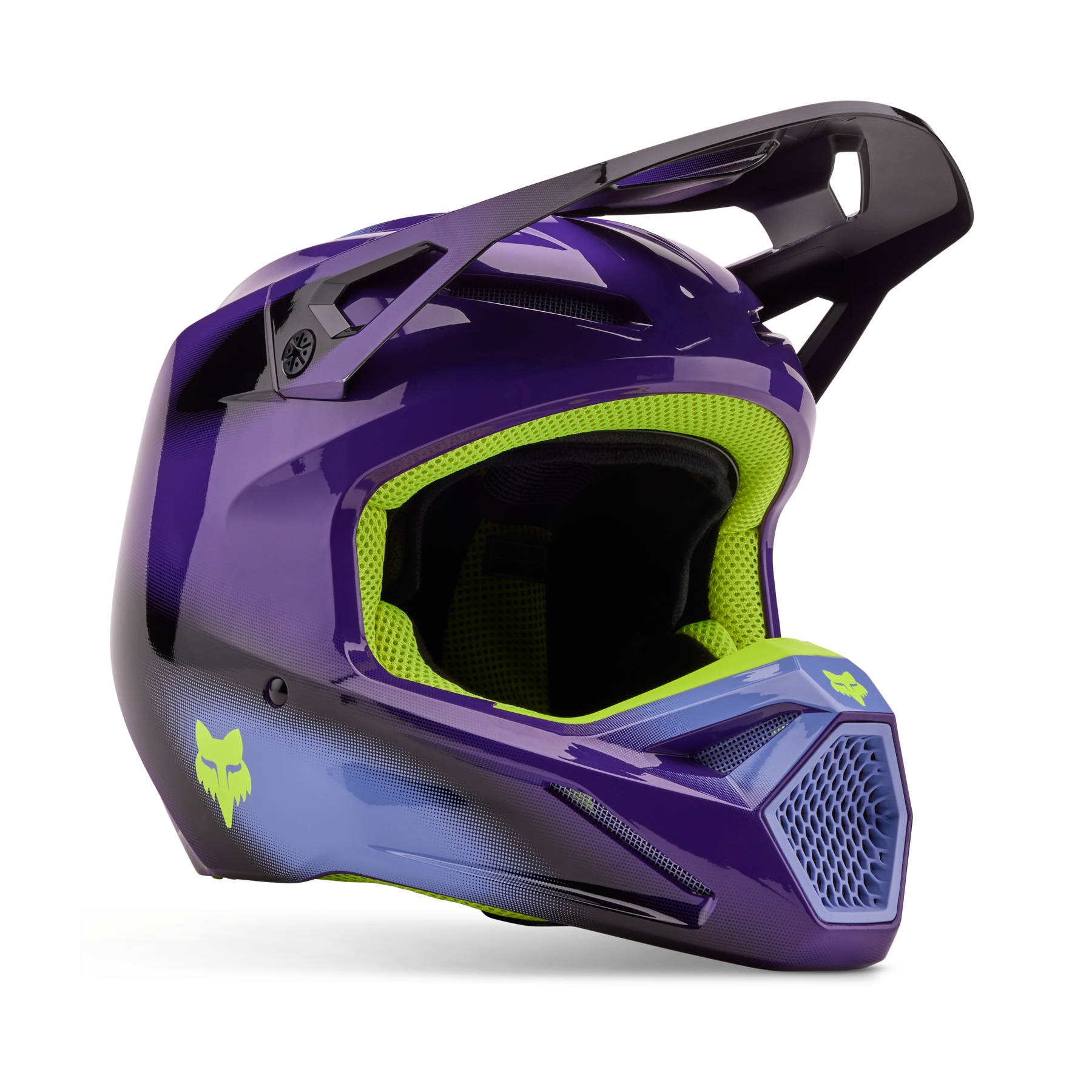 Casco Moto V1 Interfere Morado/Amarillo Fox | Casco Moto Fox casco fox racing motocross mtb