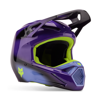 Casco Moto V1 Interfere Morado/Amarillo Fox | Casco Moto Fox casco fox racing motocross mtb