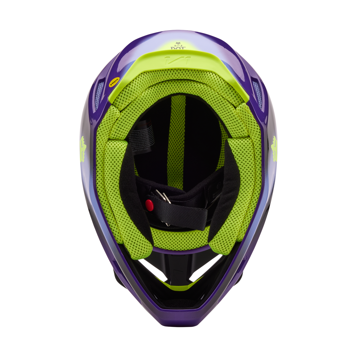 Casco Moto V1 Interfere Morado/Amarillo Fox