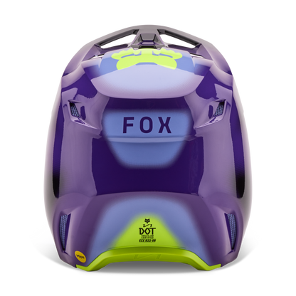 Casco Moto V1 Interfere Morado/Amarillo Fox
