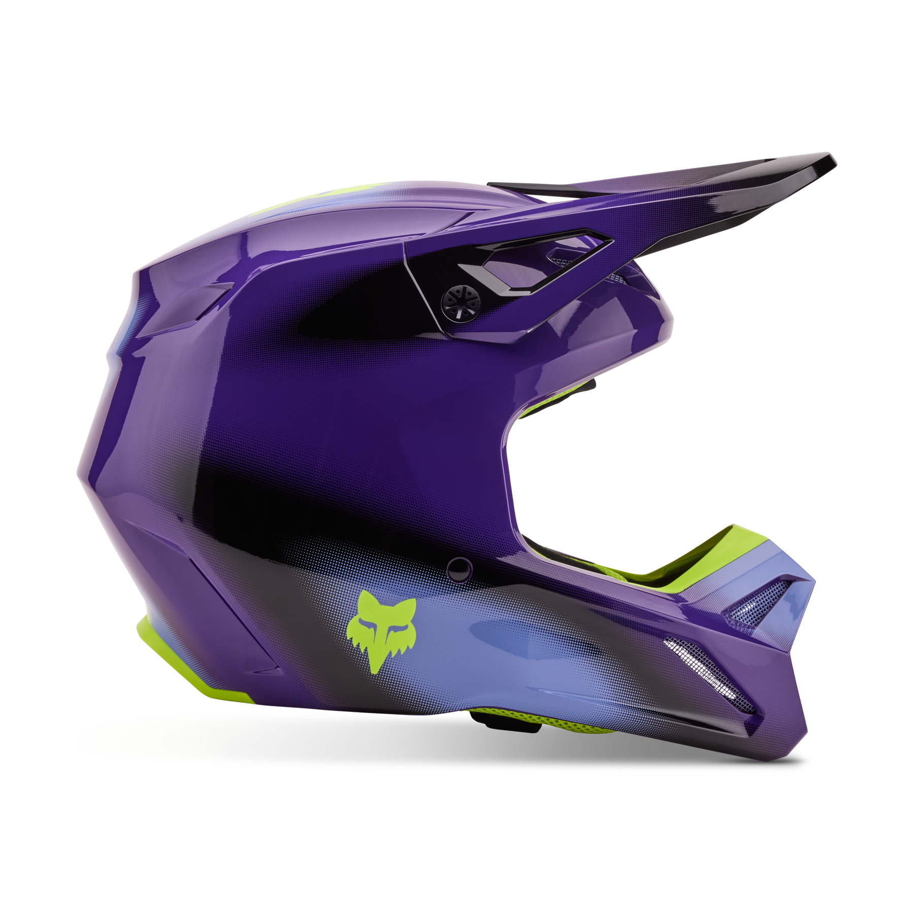 Casco Moto V1 Interfere Morado/Amarillo Fox | Casco Moto Fox casco fox racing motocross mtb