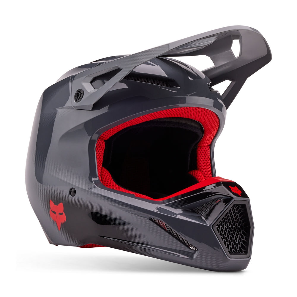Casco Moto V1 Interfere Gris/Rojo Fox | Casco Moto Fox casco fox racing motocross mtb