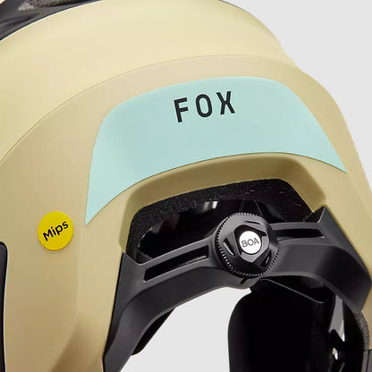 Casco Bicicleta New Dropframe Pro Negro/Dorado/Celeste Fox | Casco MTB Fox casco fox racing motocross mtb