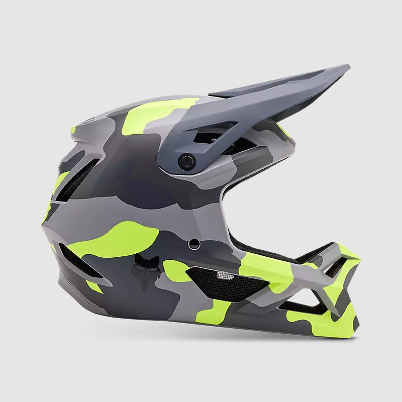 Casco Bicicleta Niño New Rampage Gris/Amarillo Camo Fox | Casco MTB Fox casco fox racing motocross mtb