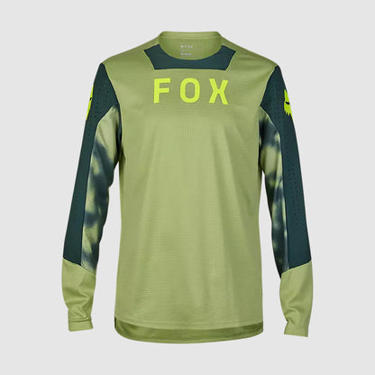 Polera Bicicleta Defend Taunt Manga Larga Verde Fox polera bicicleta fox mtb