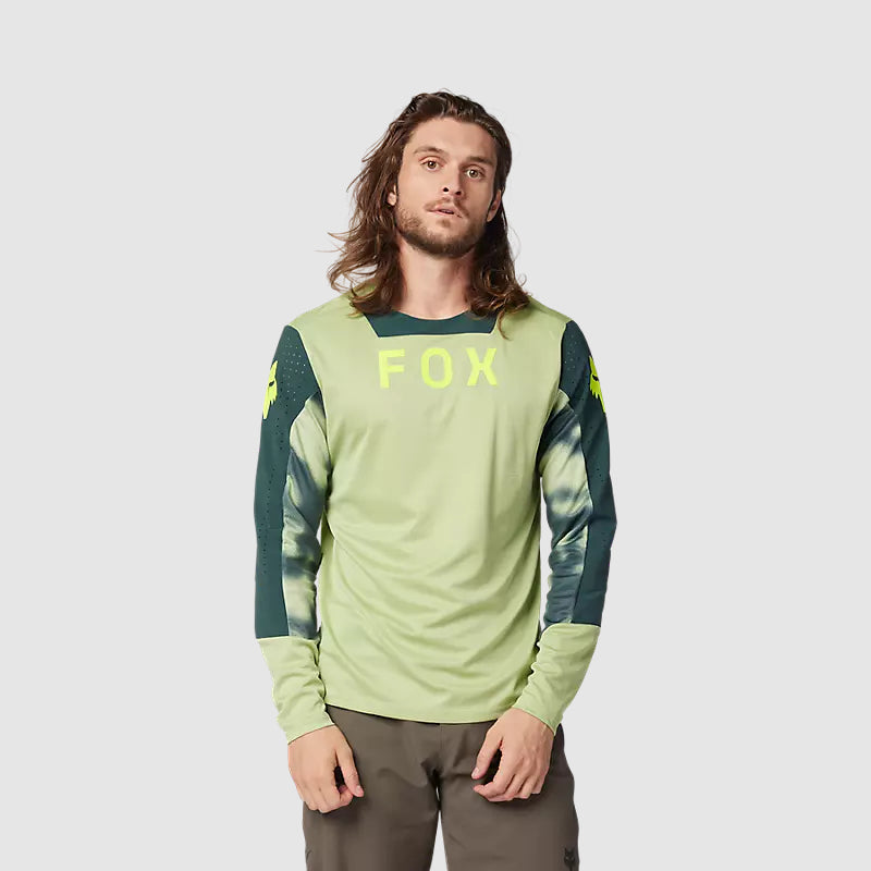 Polera Bicicleta Defend Taunt Manga Larga Verde Fox polera bicicleta fox mtb