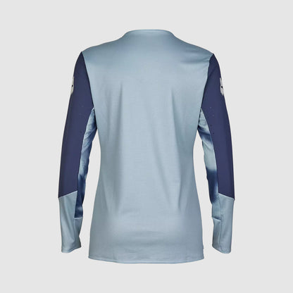 Polera Bicicleta Mujer Defend Taunt Manga Larga Celeste Metalico Fox