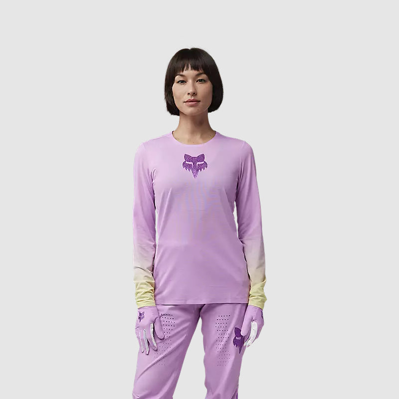 Polera Bicicleta Mujer Flexair TS57 Edicion Limitada Manga Larga Rosado Fox polera bicicleta fox mtb