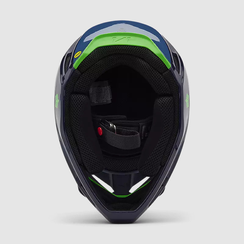 Casco Moto V1 Taunt Azul Marino/Verde Fox | Casco Moto Fox casco fox racing motocross mtb