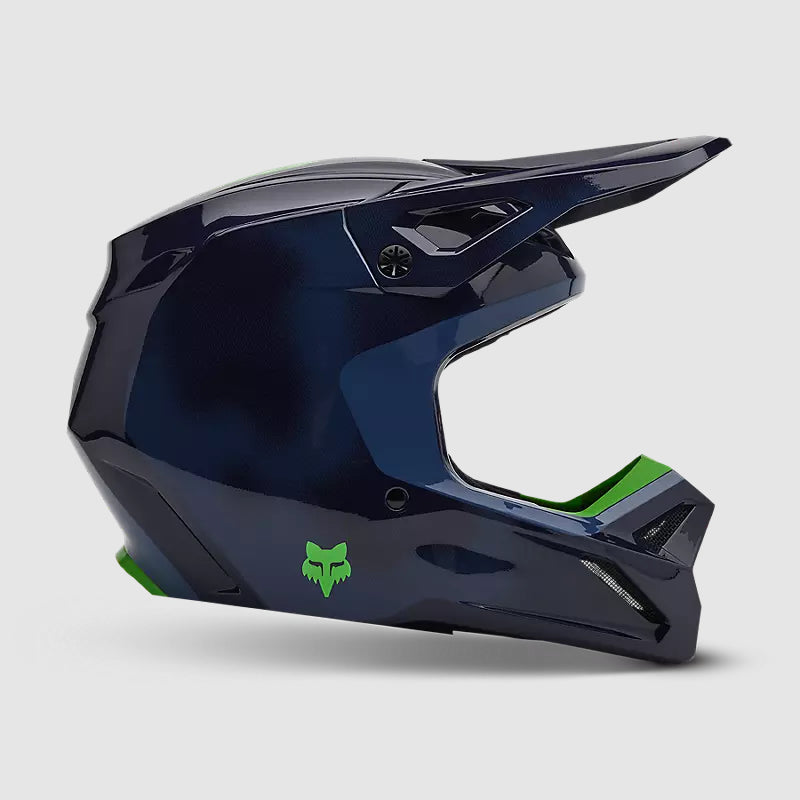 Casco Moto V1 Taunt Azul Marino/Verde Fox | Casco Moto Fox casco fox racing motocross mtb