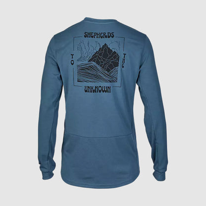 Polera Bicicleta Ranger Shepherds Drirelease Manga Larga Azul Fox polera bicicleta fox mtb