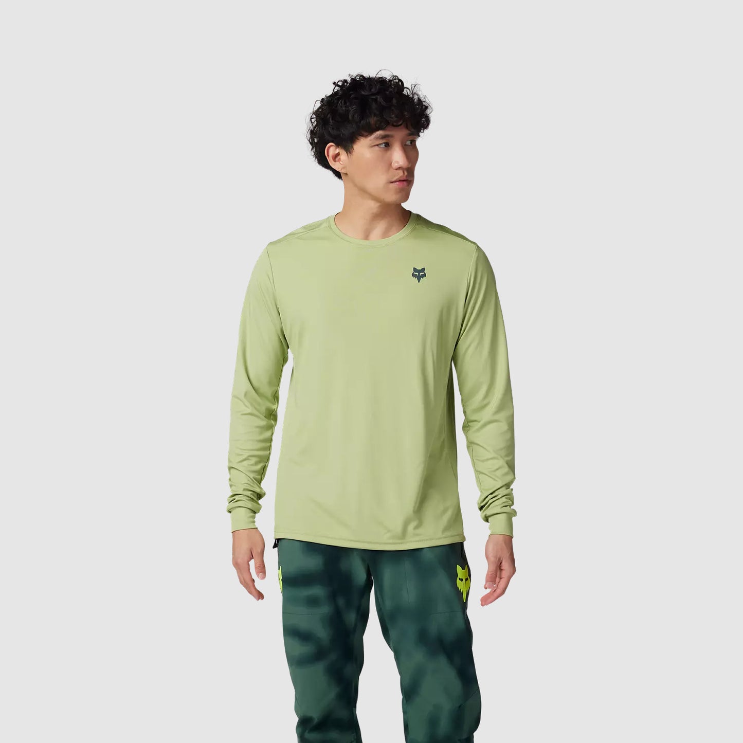 Polera Bicicleta Ranger Wayfaring Manga Larga Verde Pastel Fox polera bicicleta fox mtb