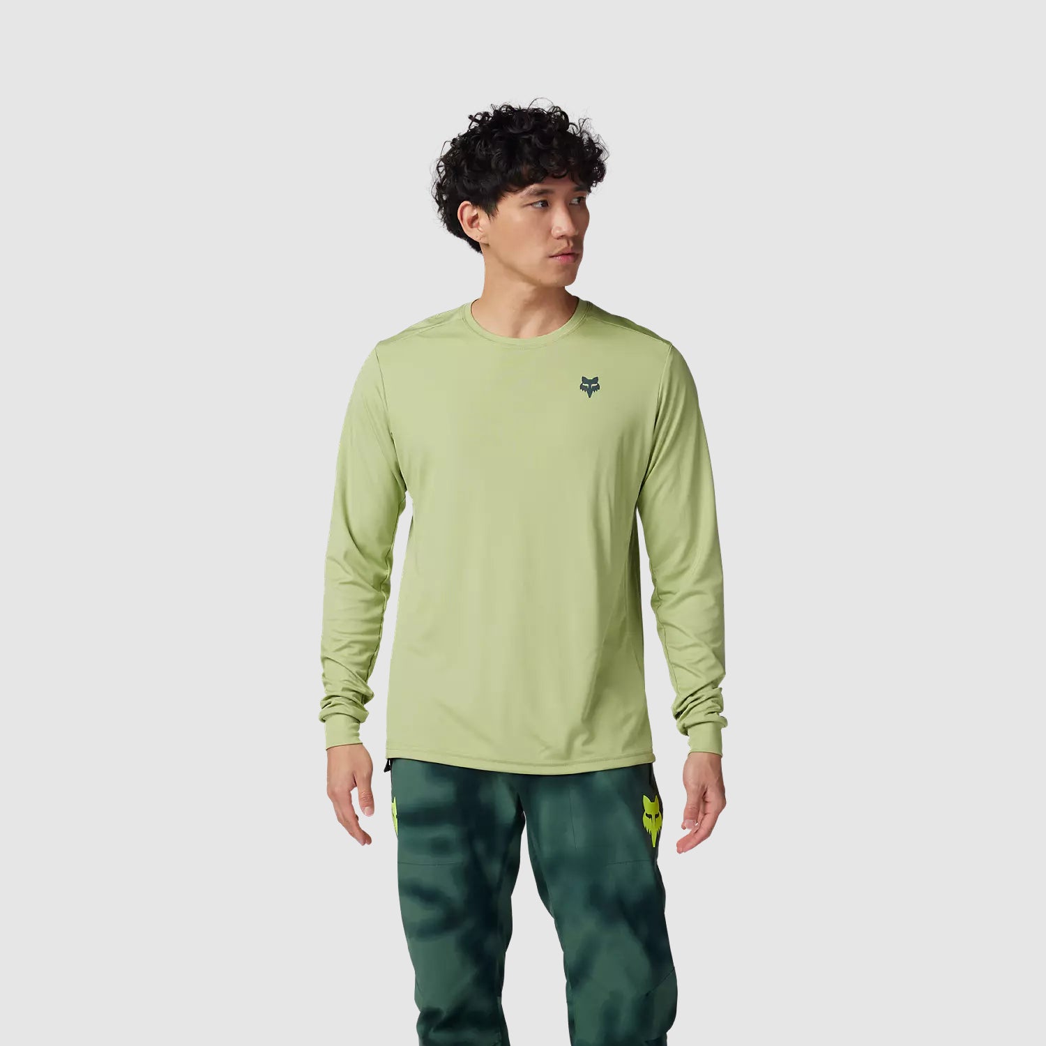 Polera Bicicleta Ranger Wayfaring Manga Larga Verde Pastel Fox polera bicicleta fox mtb