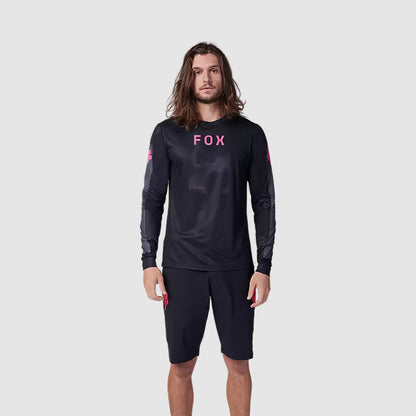 Polera Bicicleta Ranger Taunt Manga Larga Negro Fox polera bicicleta fox mtb