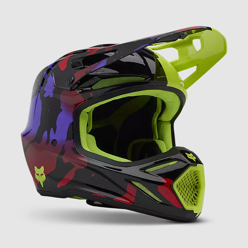 Casco Moto V3 Throttle Amarillo/Negro Fox | Casco Moto Fox casco fox racing motocross mtb