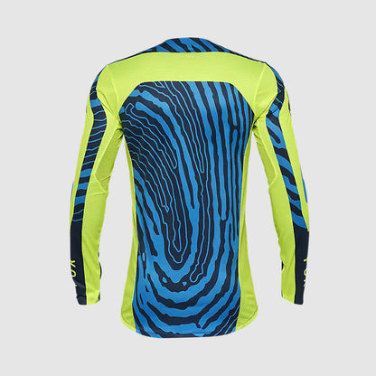 Polera Moto Flexair Impression Azul/Amarillo Fox polera moto fox motocross