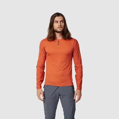 Polera Bicicleta Flexair Pro Manga Larga Naranjo Fox polera bicicleta fox mtb