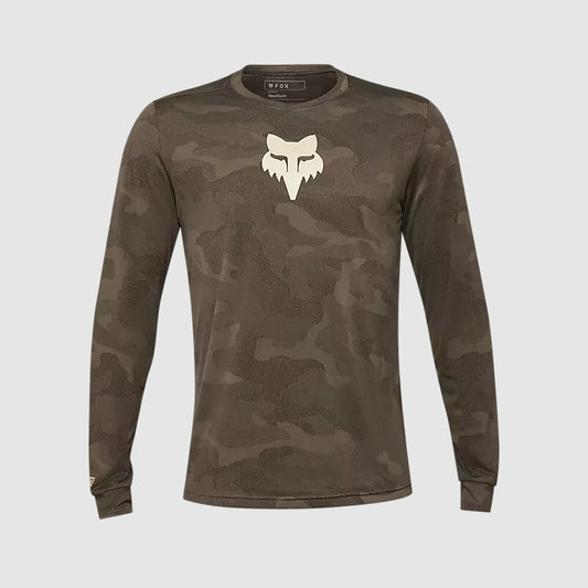 Polera Bicicleta Ranger TruDri™ Manga Larga Café Fox polera bicicleta fox mtb