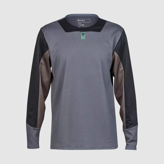 Polera Bicicleta Niño Defend Manga Larga Gris Fox polera bicicleta fox mtb