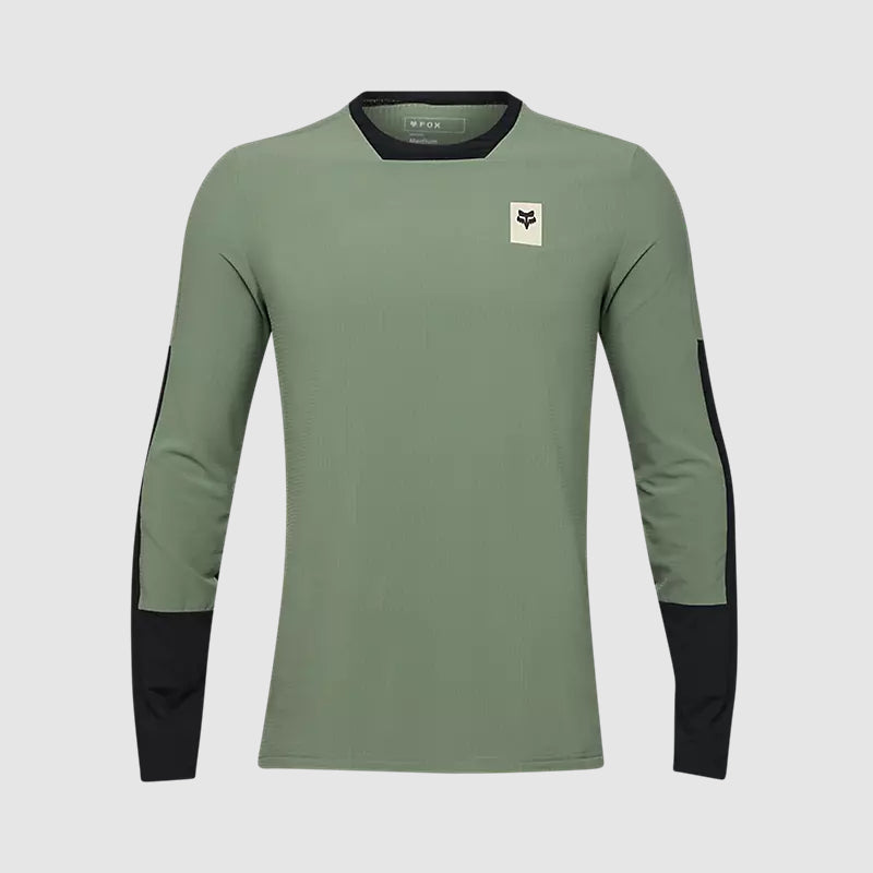 Polera Bicicleta Defend Thermal Manga Larga Verde Fox polera bicicleta fox mtb
