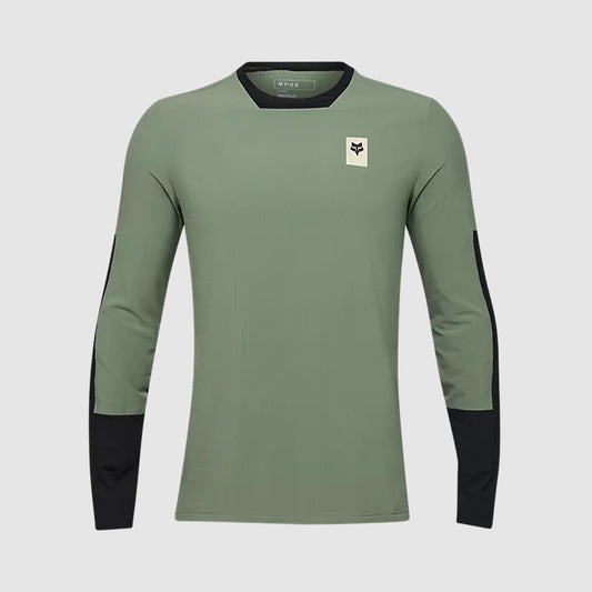 Polera Bicicleta Defend Thermal Manga Larga Verde Fox polera bicicleta fox mtb