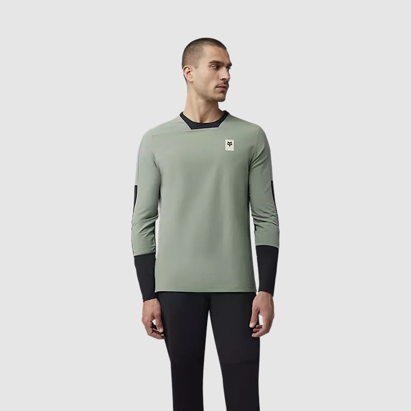 Polera Bicicleta Defend Thermal Manga Larga Verde Fox polera bicicleta fox mtb