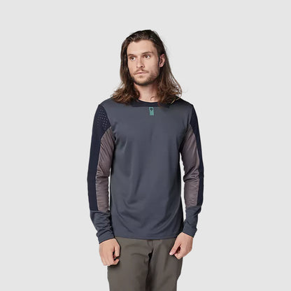 Polera Bicicleta Defend Manga Larga Gris Fox polera bicicleta fox mtb
