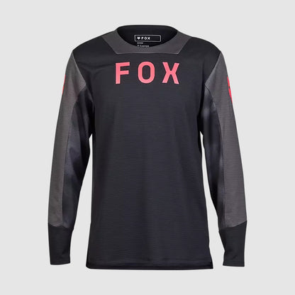 Polera Bicicleta Niño Defend Taunt Manga Larga Negro Fox polera bicicleta fox mtb