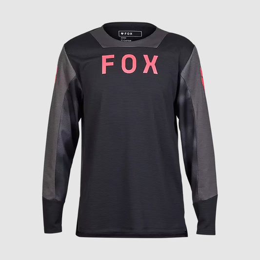 Polera Bicicleta Niño Defend Taunt Manga Larga Negro Fox polera bicicleta fox mtb