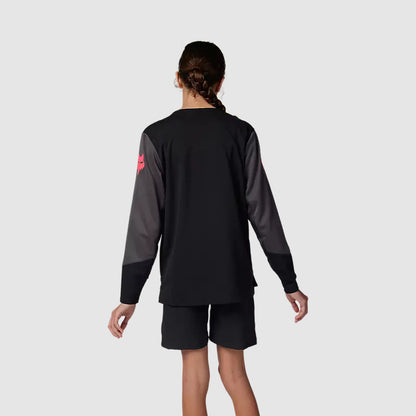 Polera Bicicleta Niño Defend Taunt Manga Larga Negro Fox polera bicicleta fox mtb