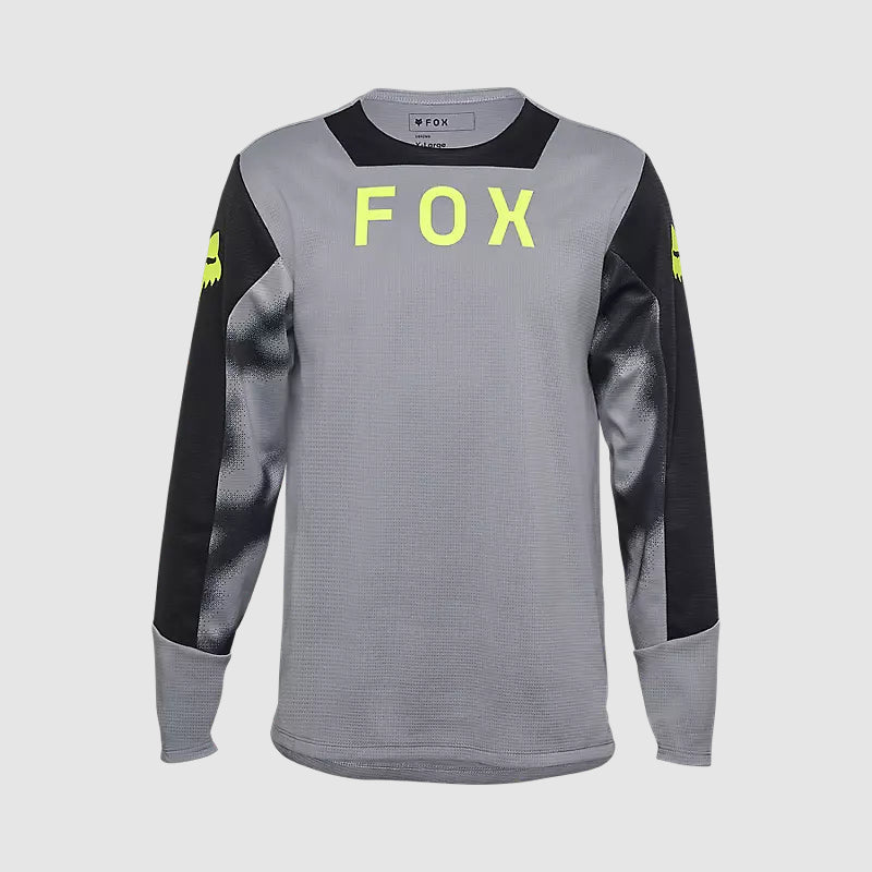 Polera Bicicleta Niño Defend Taunt Manga Larga Gris Fox polera bicicleta fox mtb