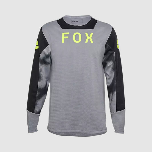 Polera Bicicleta Niño Defend Taunt Manga Larga Gris Fox polera bicicleta fox mtb