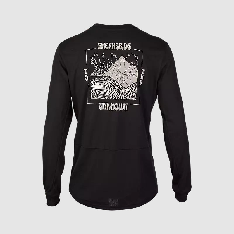 Polera Manga Larga Bicicleta Ranger Shepherds drirelease® Negro Fox polera bicicleta fox mtb