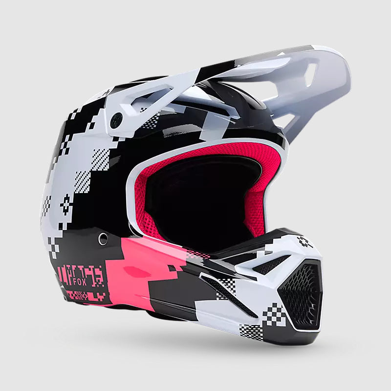 Casco Moto V1 Digi Image Negro/Rosado Negro Fox | Casco Moto Fox casco fox racing motocross mtb
