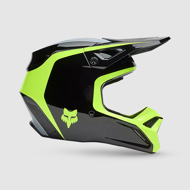 Casco Moto V1 Flow Negro/Amarillo Fox | Casco Moto Fox casco fox racing motocross mtb