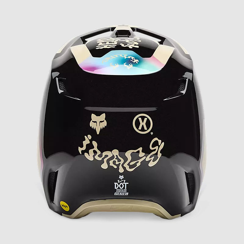 Casco Moto V1 Hello Future Negro/Cafe Fox | Casco Moto Fox casco fox racing motocross mtb