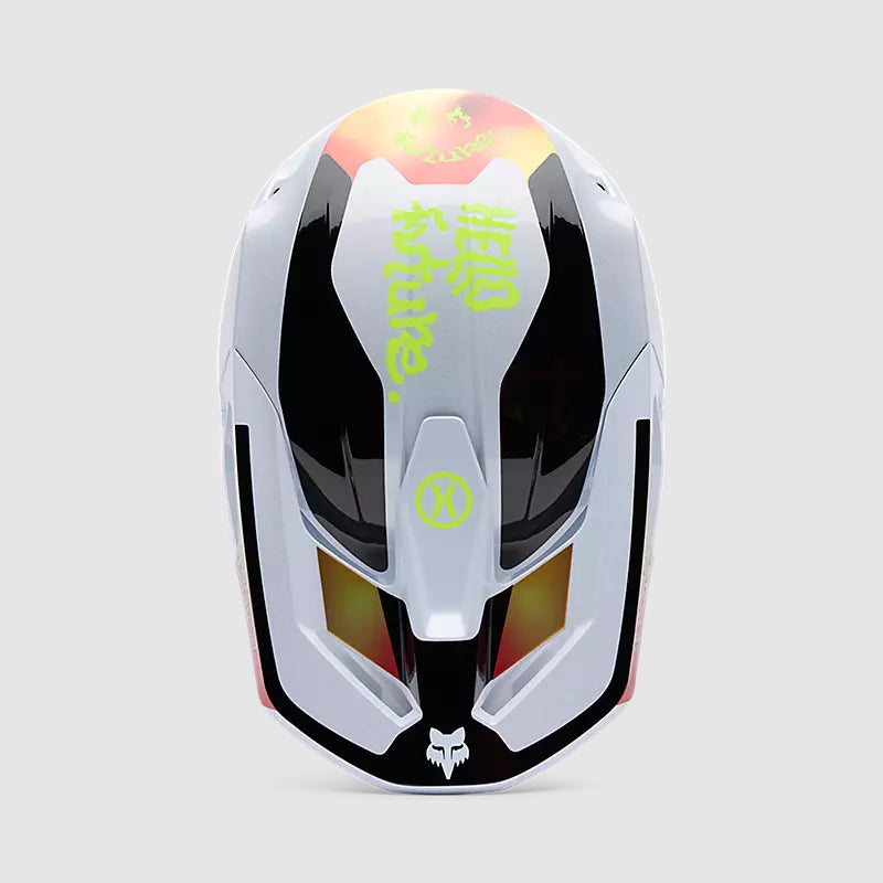 Casco Moto V1 Hello Future Blanco Fox | Casco Moto Fox casco fox racing motocross mtb