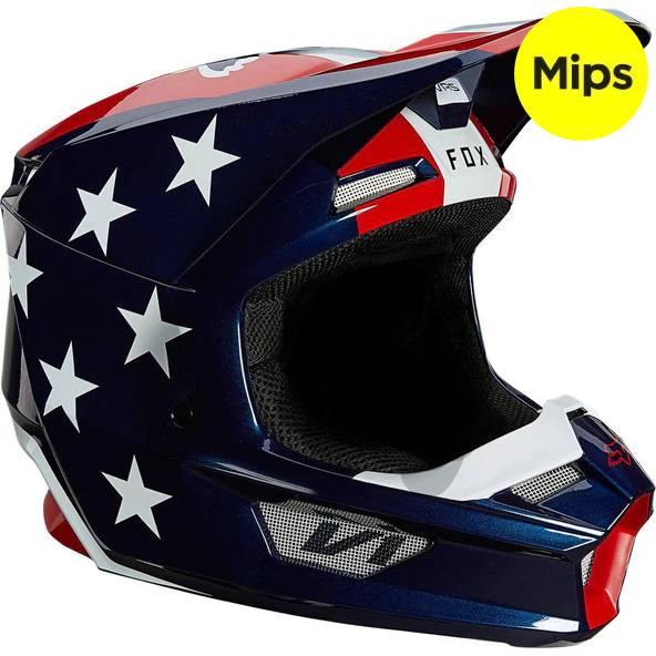 Casco Moto V1 Ultra Blanco/Rojo/Azul Fox | Casco Moto Fox casco fox racing motocross mtb