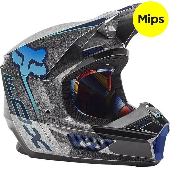 Casco Moto V1 CNTRO Gris Fox | Casco Moto Fox casco fox racing motocross mtb