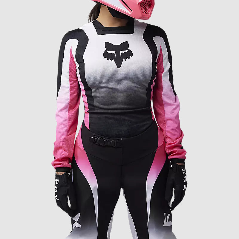 Polera Moto Mujer 180 Lean Negro/Rosado Fox polera moto fox motocross