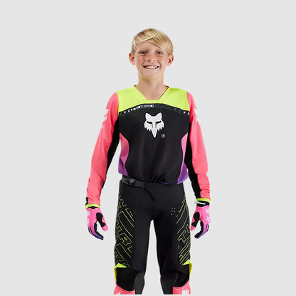 Polera Moto Niño 180 Elevated Negro/Rosado Fox polera moto fox motocross