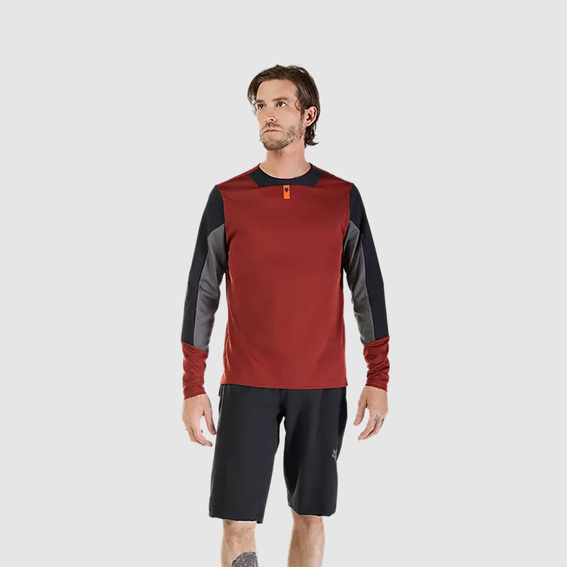 Polera Bicicleta Defend Manga Larga Marron Fox polera bicicleta fox mtb