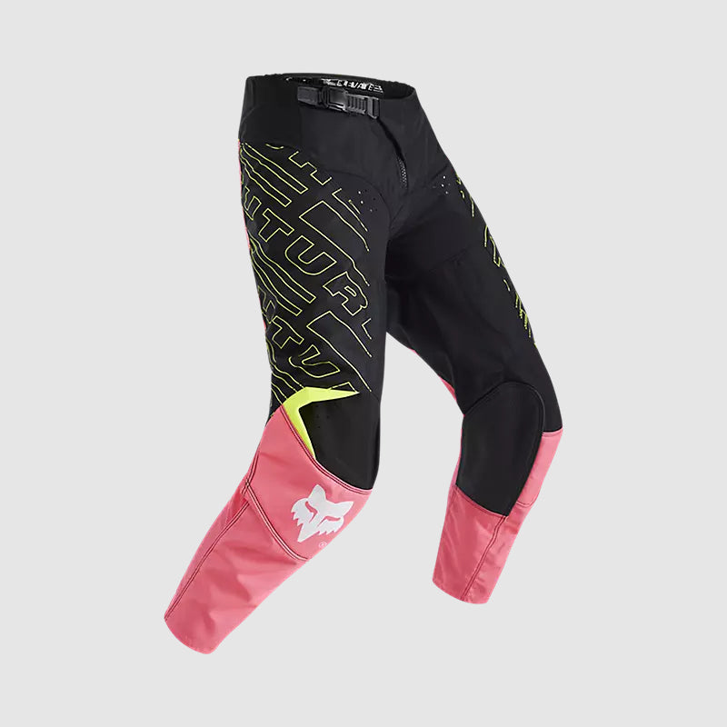 Pantalon Fox Moto Niño 180 Elevated para Moto Negro/Rosado