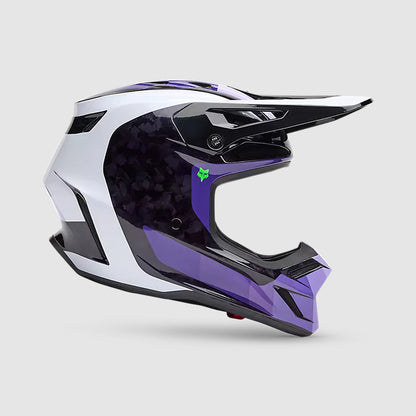Casco Moto V3 RS Grid Negro/Morado Fox | Casco Moto Fox casco fox racing motocross mtb